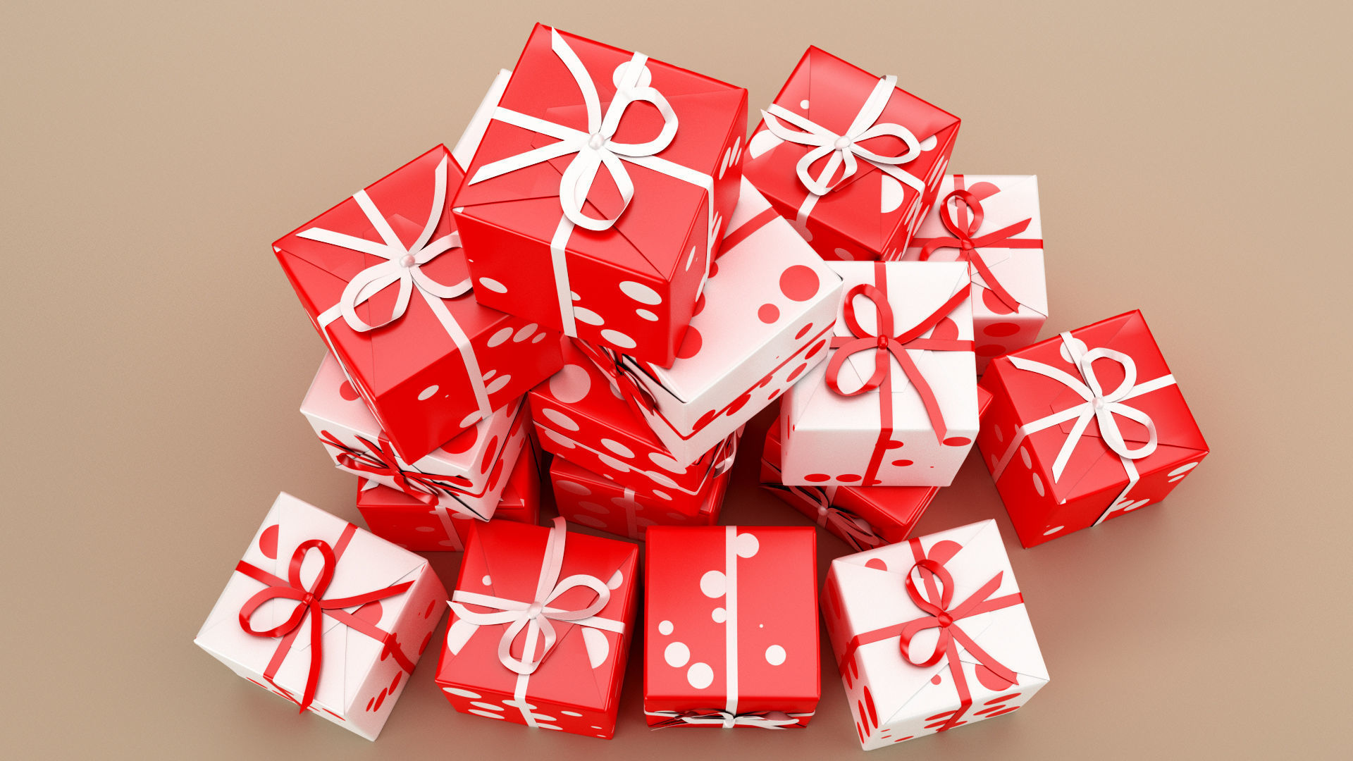 New Year Presents and Gift Boxes v2 Low-poly 3D model_11