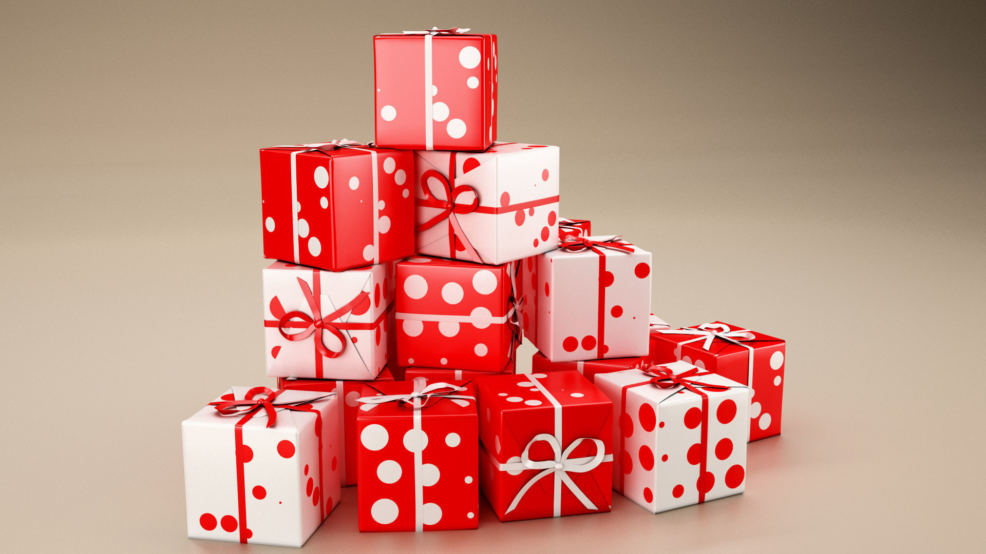 New Year Presents and Gift Boxes v2 Low-poly 3D model_10