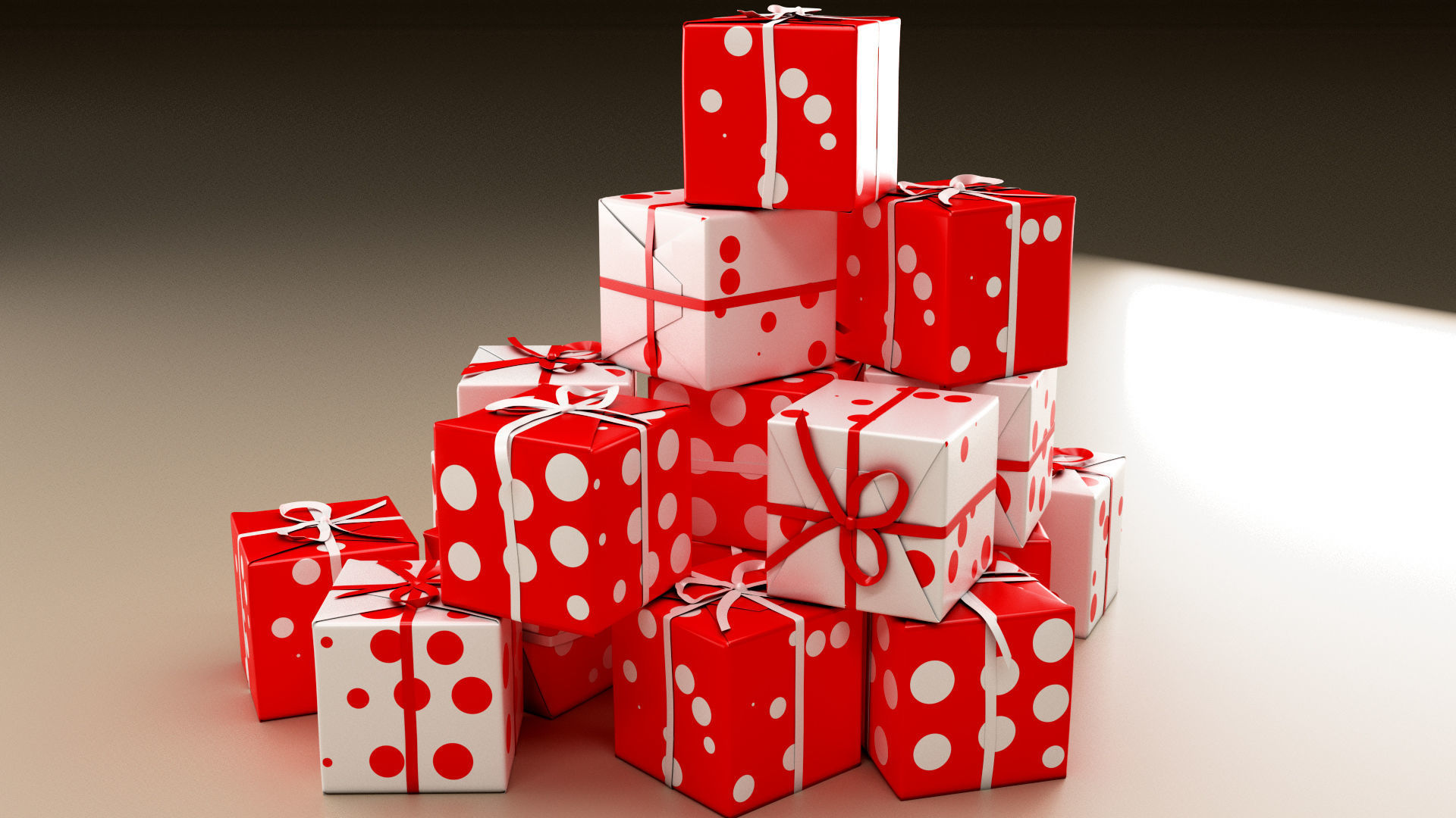 New Year Presents and Gift Boxes v2 Low-poly 3D model_6