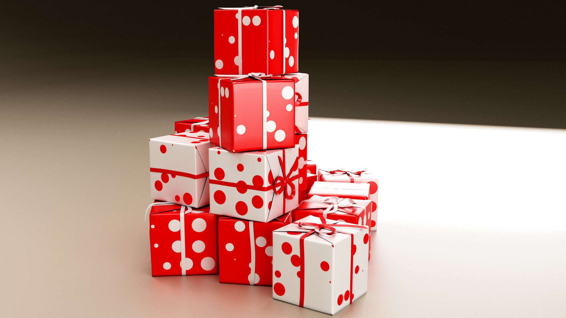 New Year Presents and Gift Boxes v2 Low-poly 3D model_8