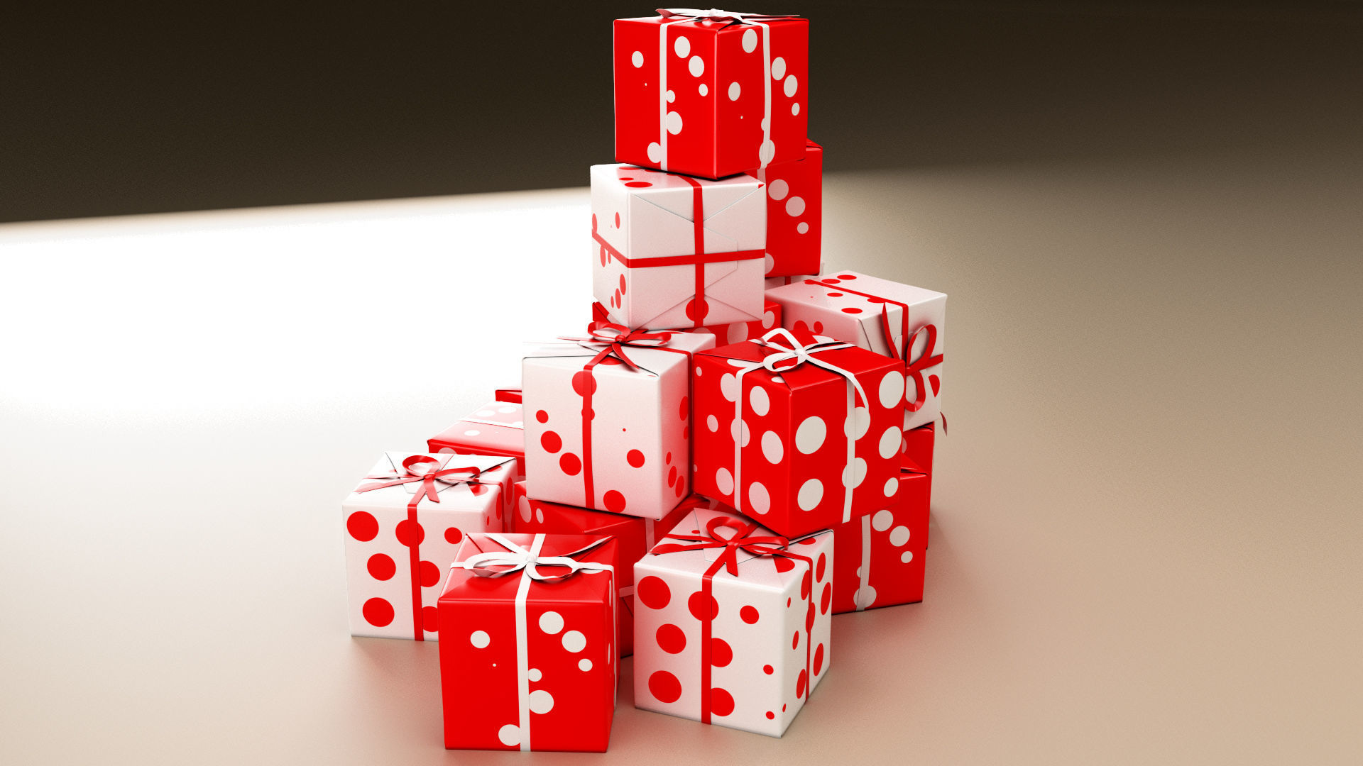 New Year Presents and Gift Boxes v2 Low-poly 3D model_3