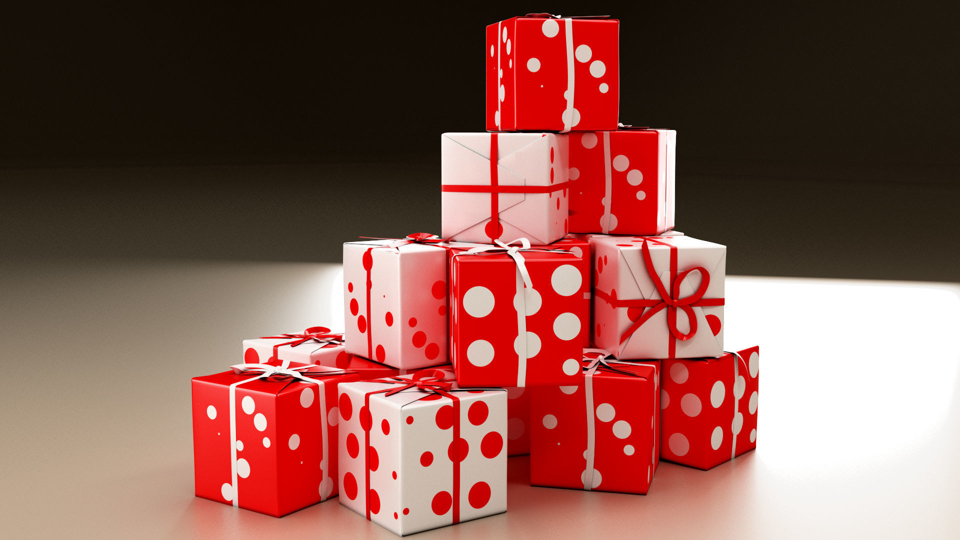 New Year Presents and Gift Boxes v2 Low-poly 3D model_4