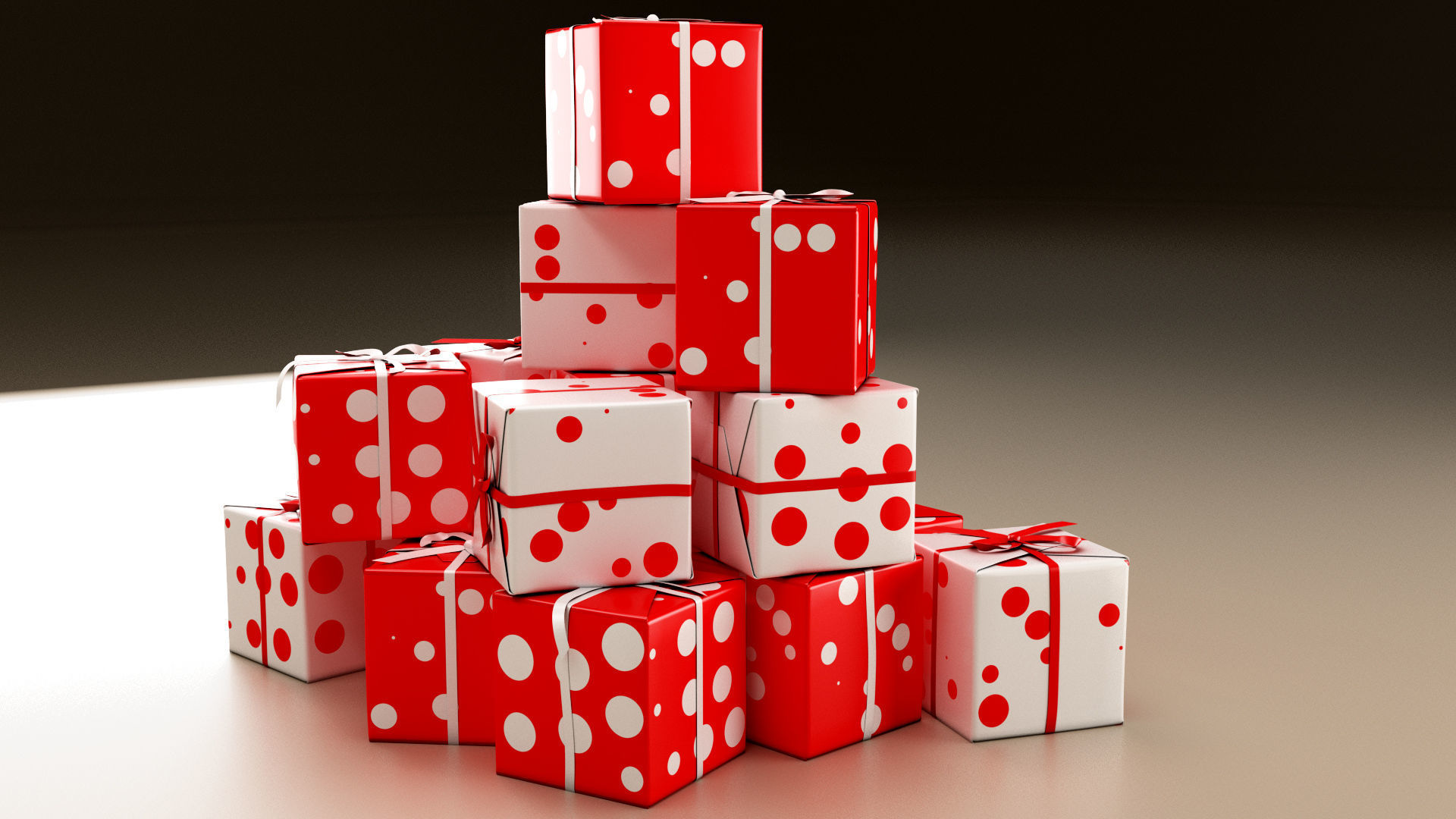 New Year Presents and Gift Boxes v2 Low-poly 3D model_7