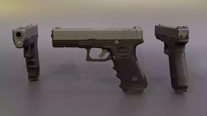 Low Poly model of Glock  Free low-poly 3D model
