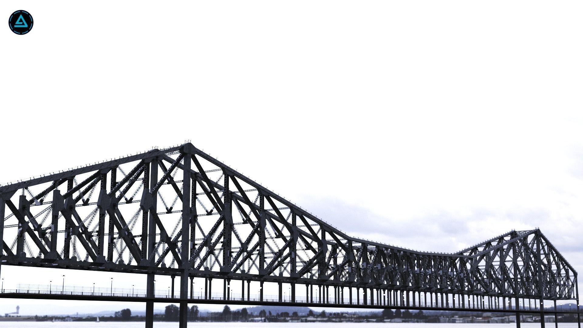 Low Poly Suspension Type Balanced Cantilever Bridge 3D model_2
