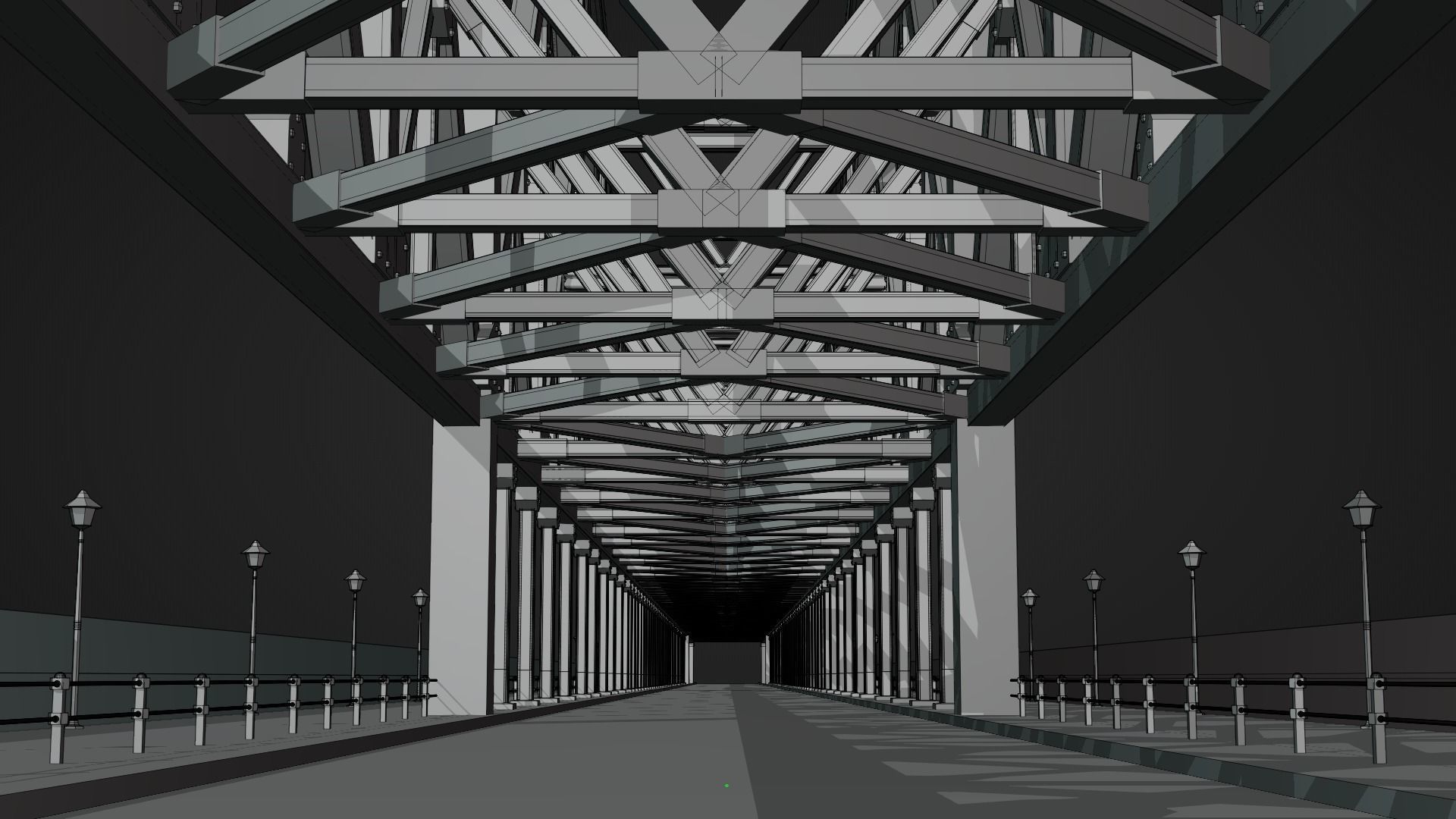 Low Poly Suspension Type Balanced Cantilever Bridge 3D model_6