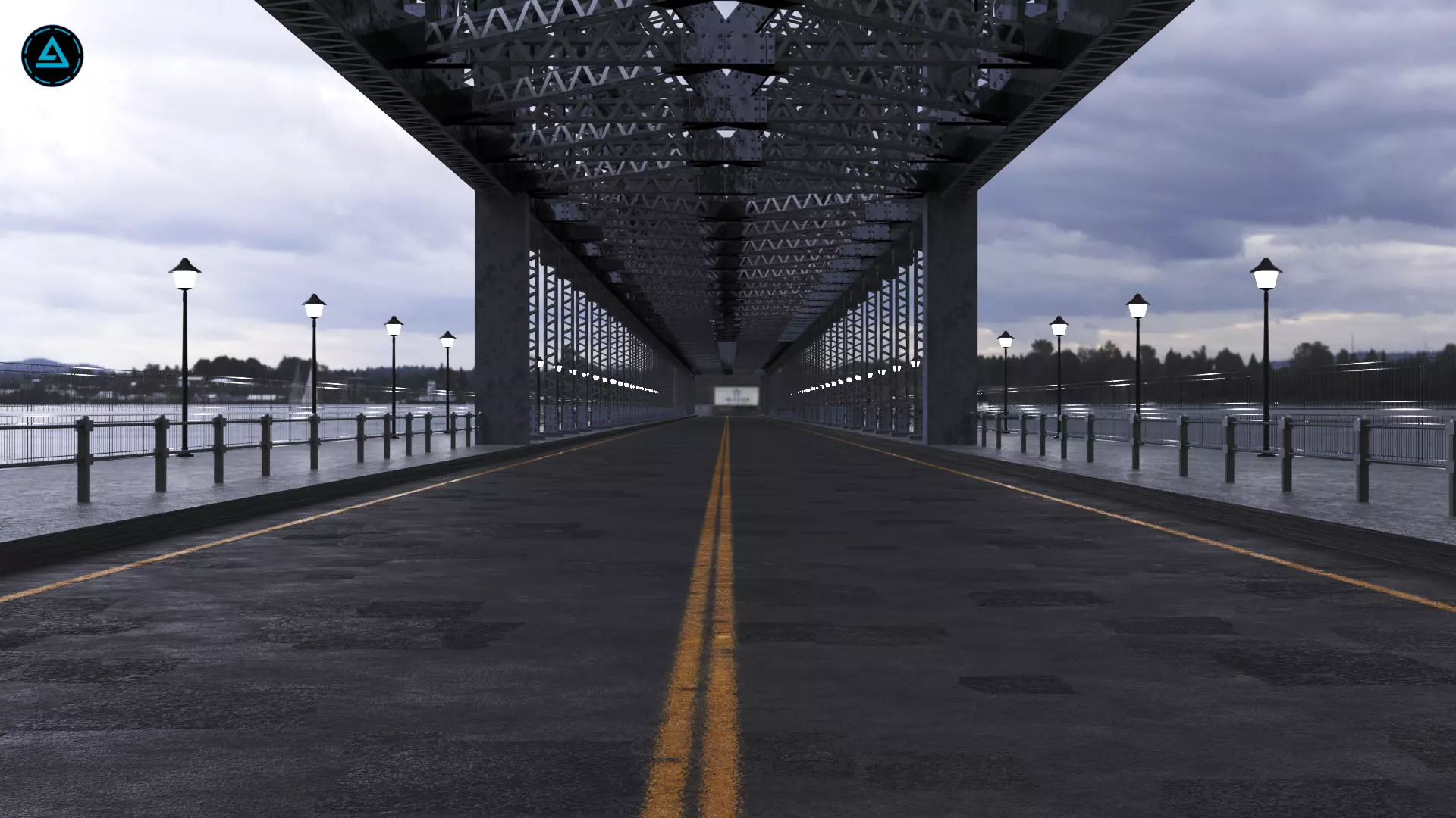 Low Poly Suspension Type Balanced Cantilever Bridge 3D model_0