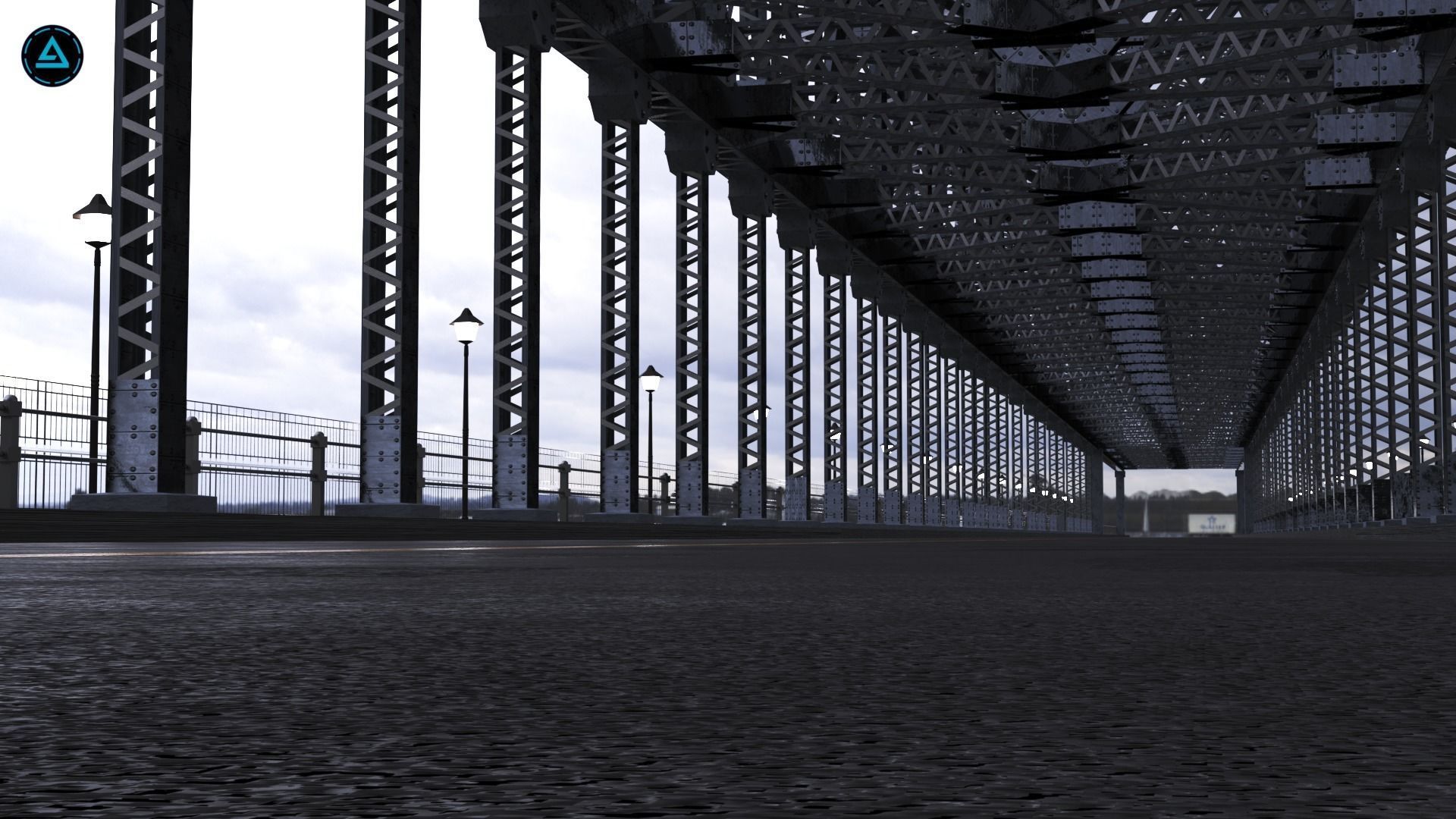 Low Poly Suspension Type Balanced Cantilever Bridge 3D model_3