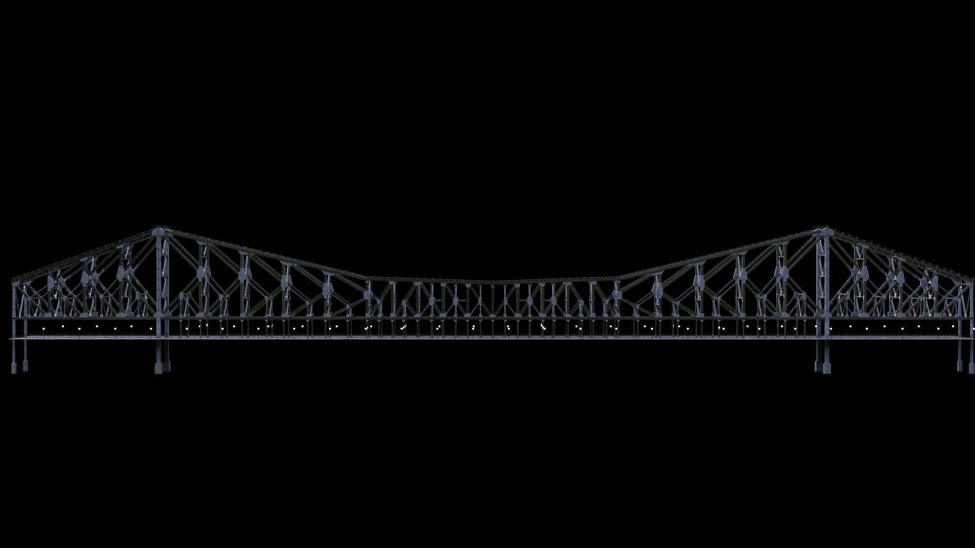 Low Poly Suspension Type Balanced Cantilever Bridge 3D model_10