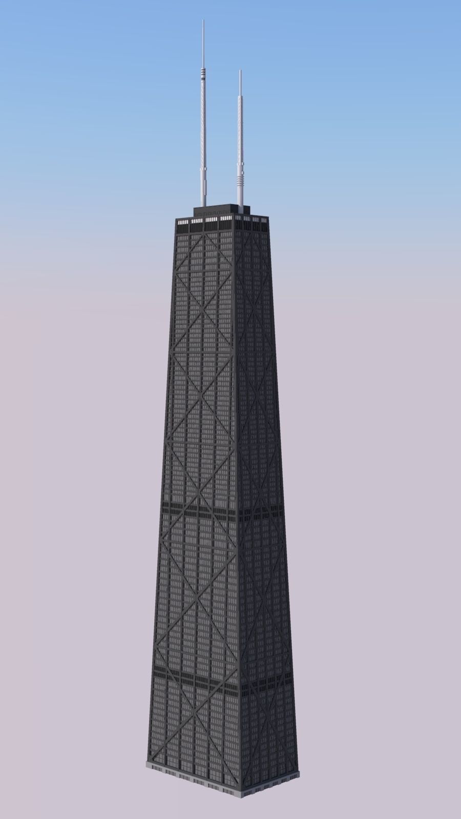 John Hancock Center 3D print model_2