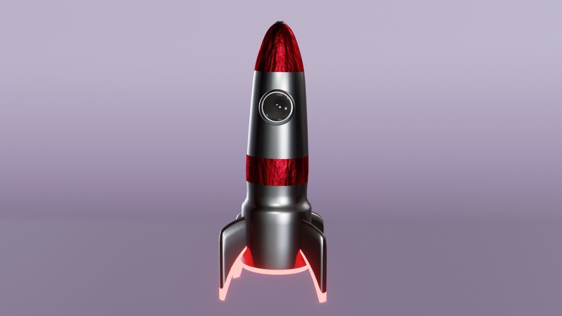 Rocket silver 3D model_1