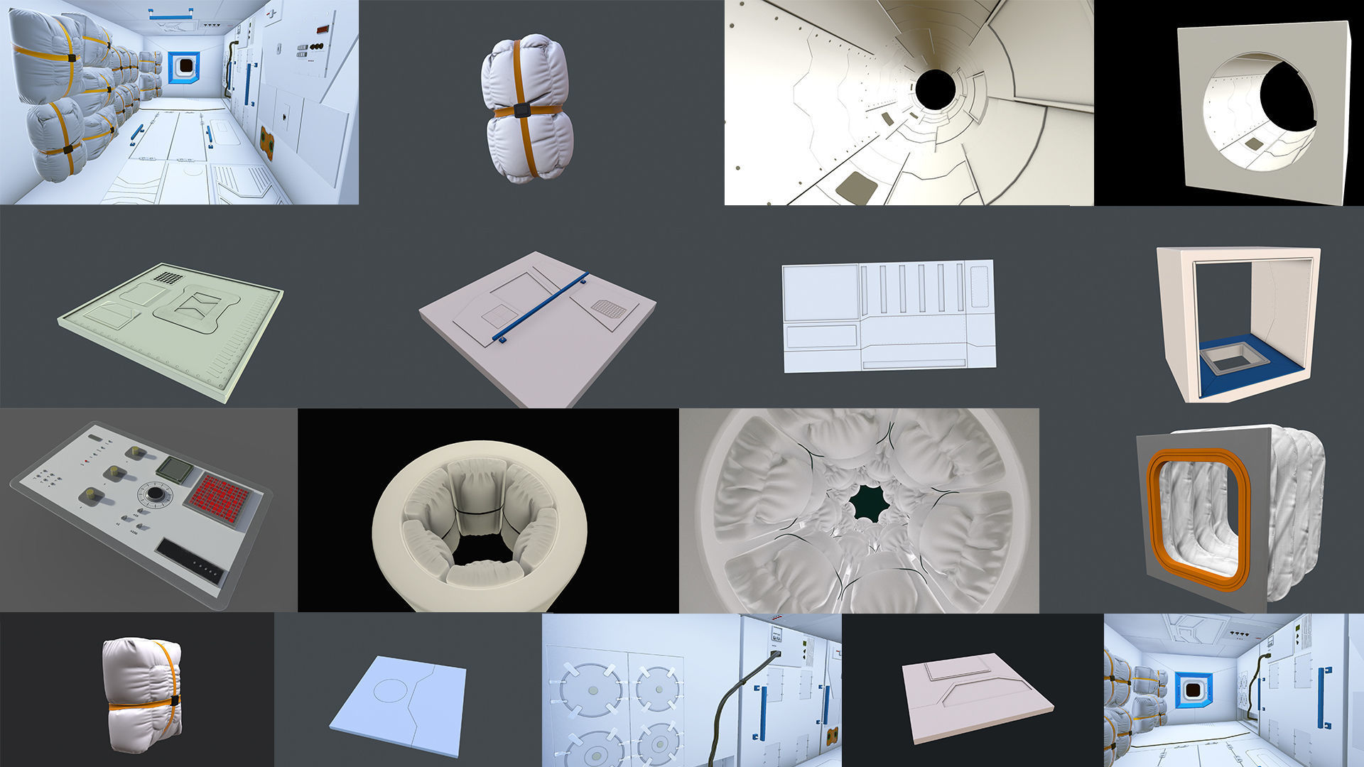 space station modular pack 3D model_2