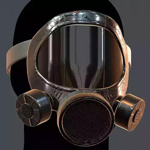 Gas mask helmet 3d model scifi Low-poly 