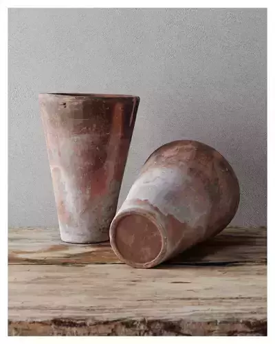 Terracotta Flower pot Low-poly 3D model