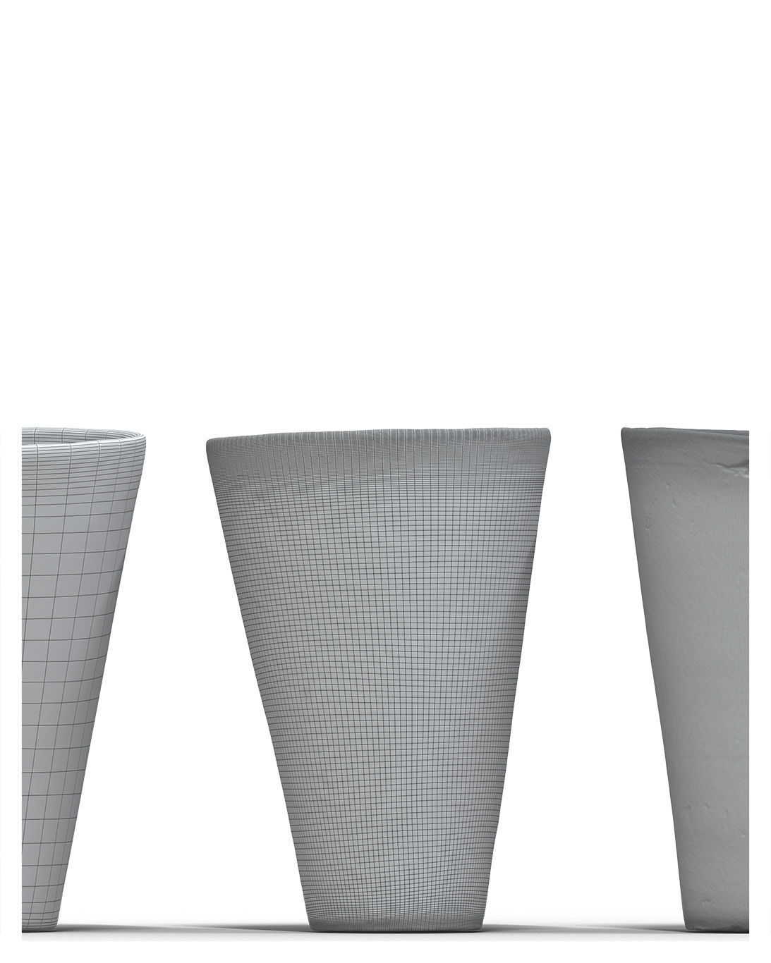 Terracotta Flower pot Low-poly 3D model_2