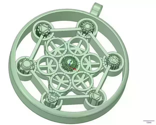 Metatrons Cube with 7 Chakras 3D print model