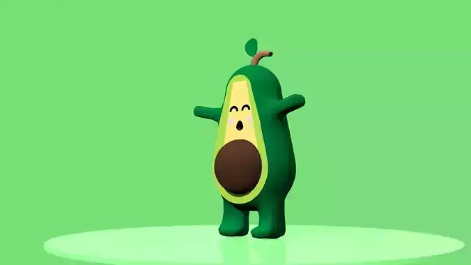 Low Poly Cute Avocado