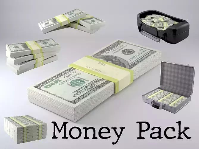 Money Pack - Game ready - PBR Low-poly 3D model