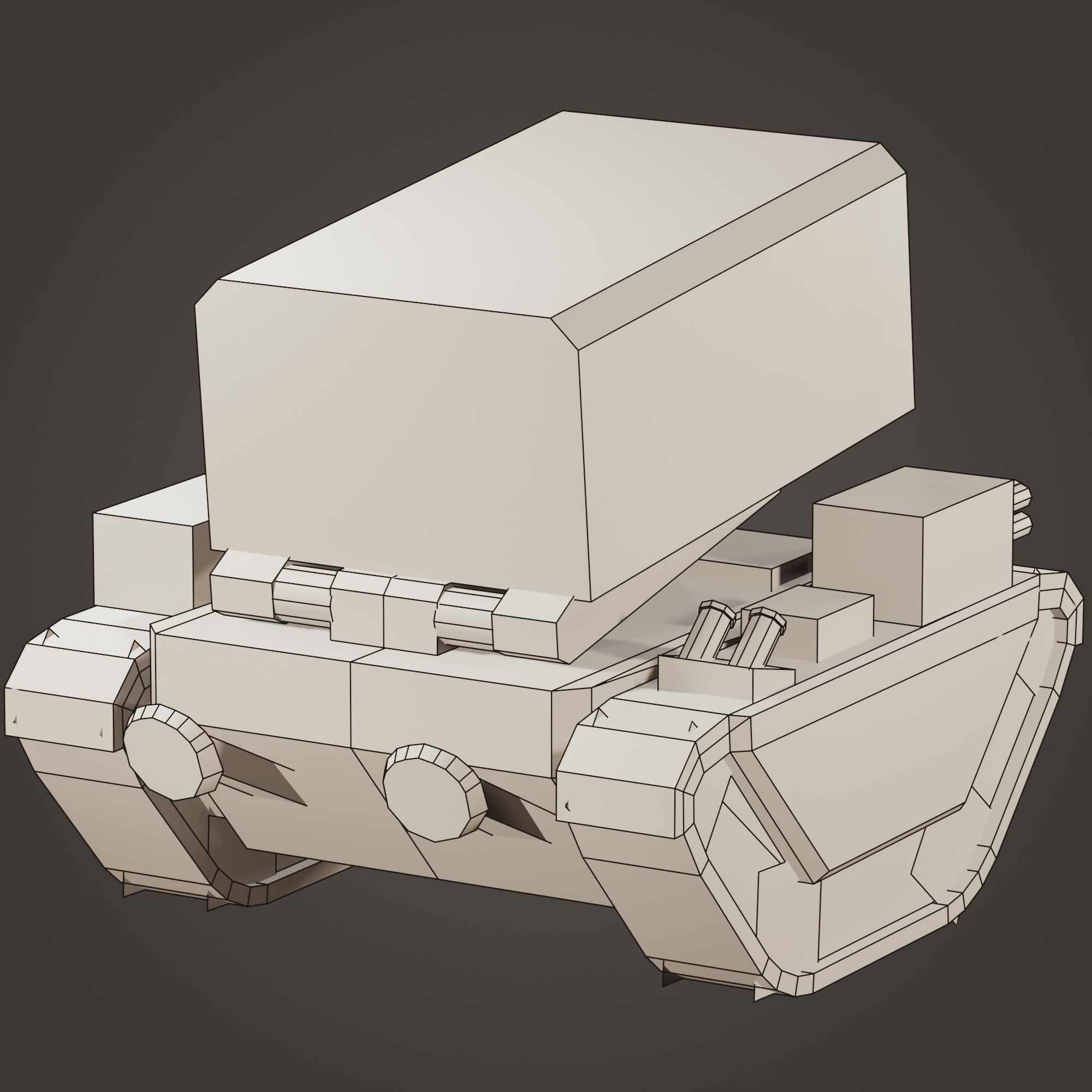 stylized multiple rocket launcher Low-poly 3D model_9