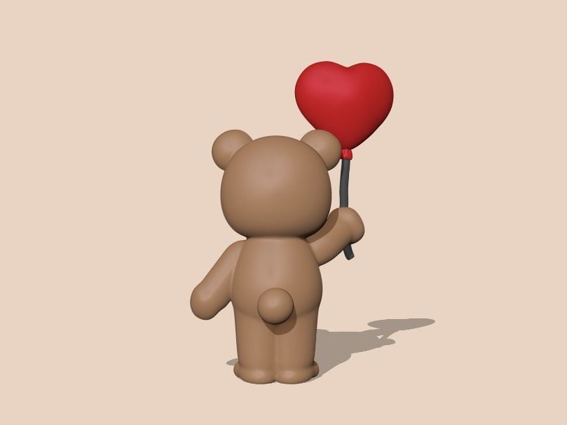 A cute Heart Bear  - Valentines Day 3D print model_2