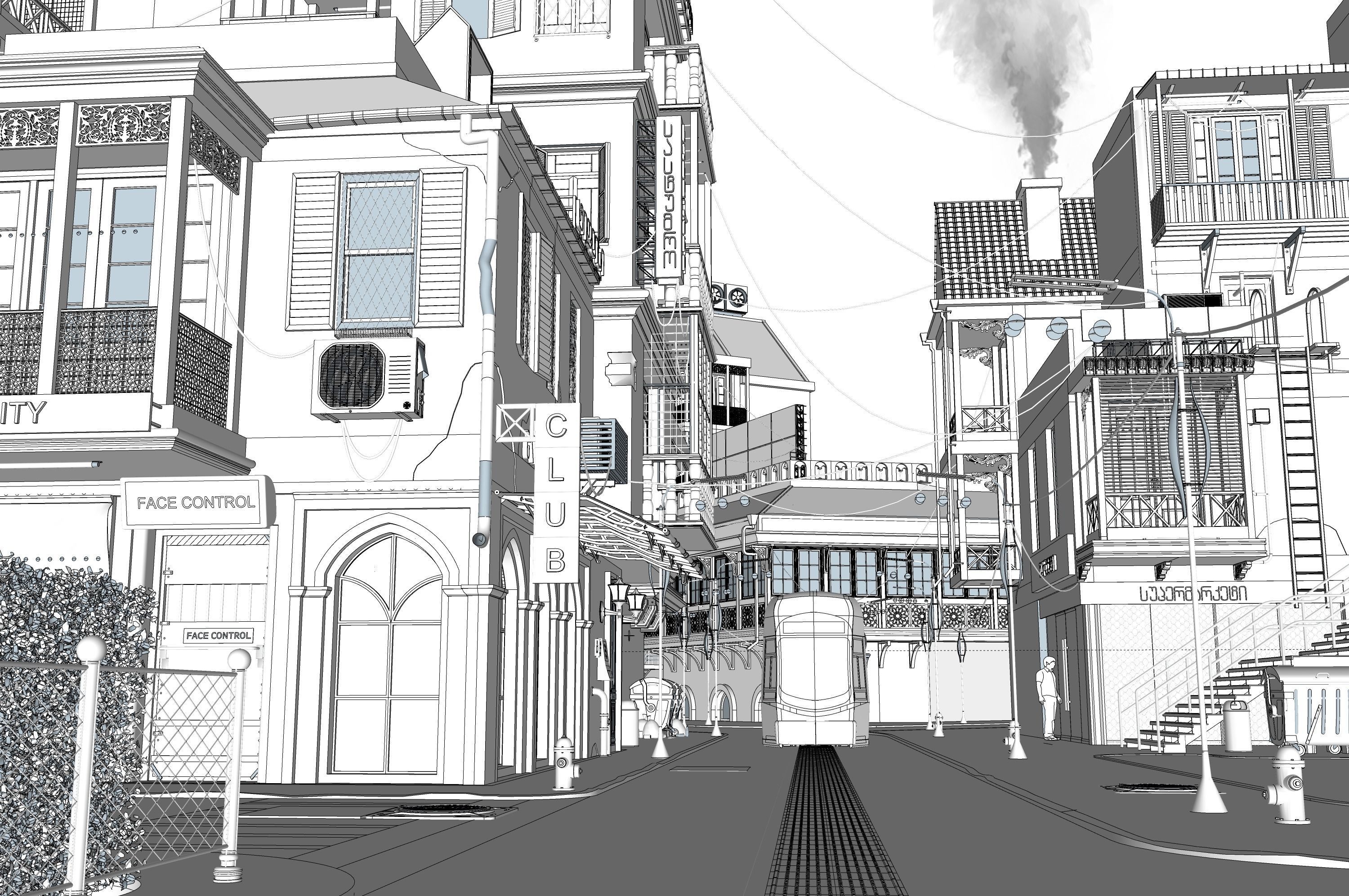  city street Tbilisi 3D model_3