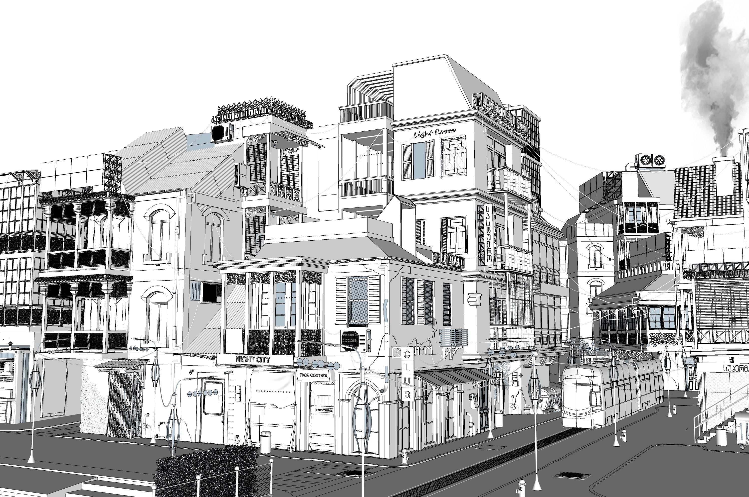  city street Tbilisi 3D model_9