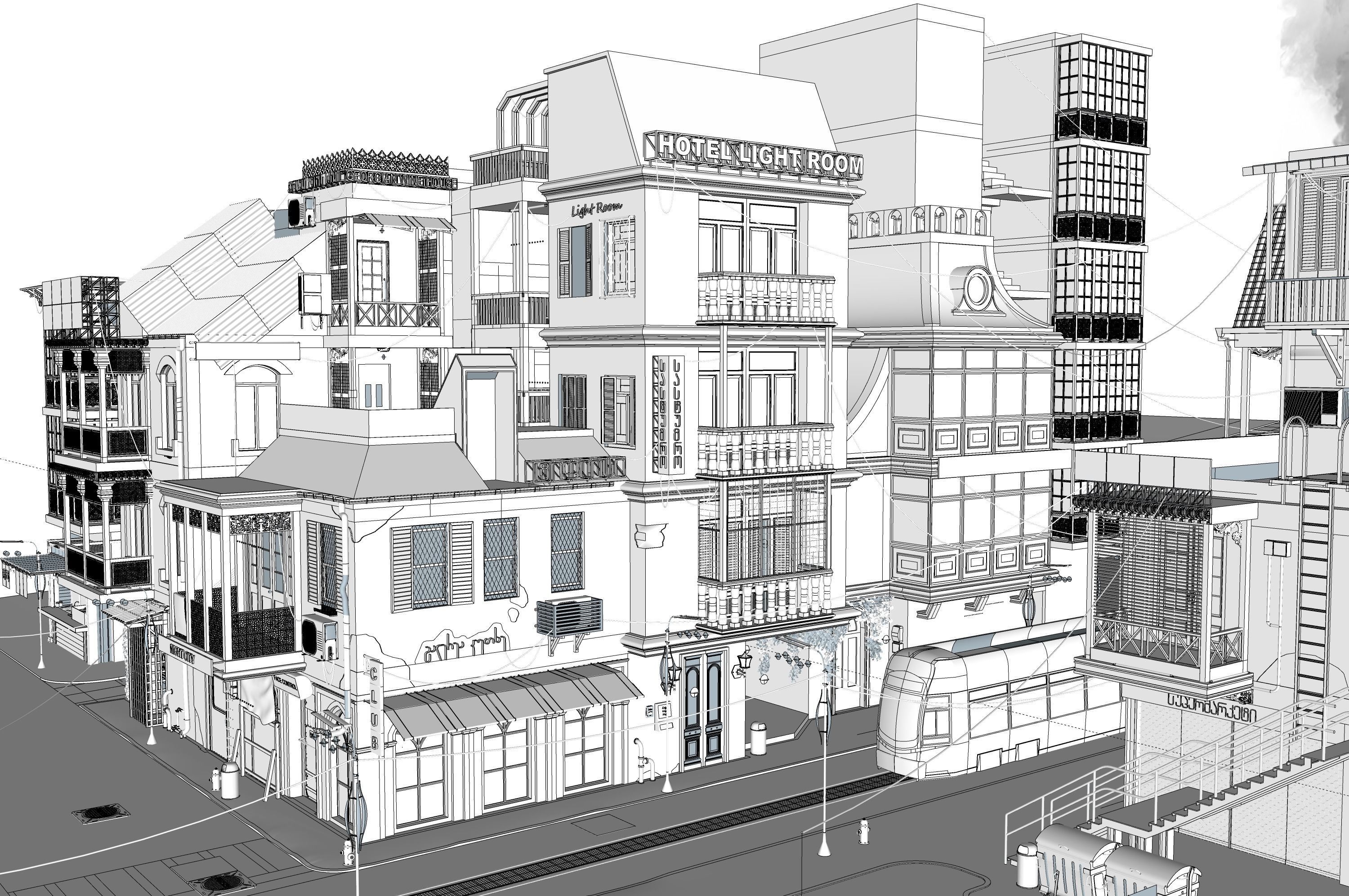  city street Tbilisi 3D model_4