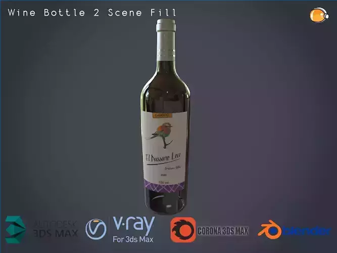Wine Bottle 2 Scene Fill Var 3 3D model