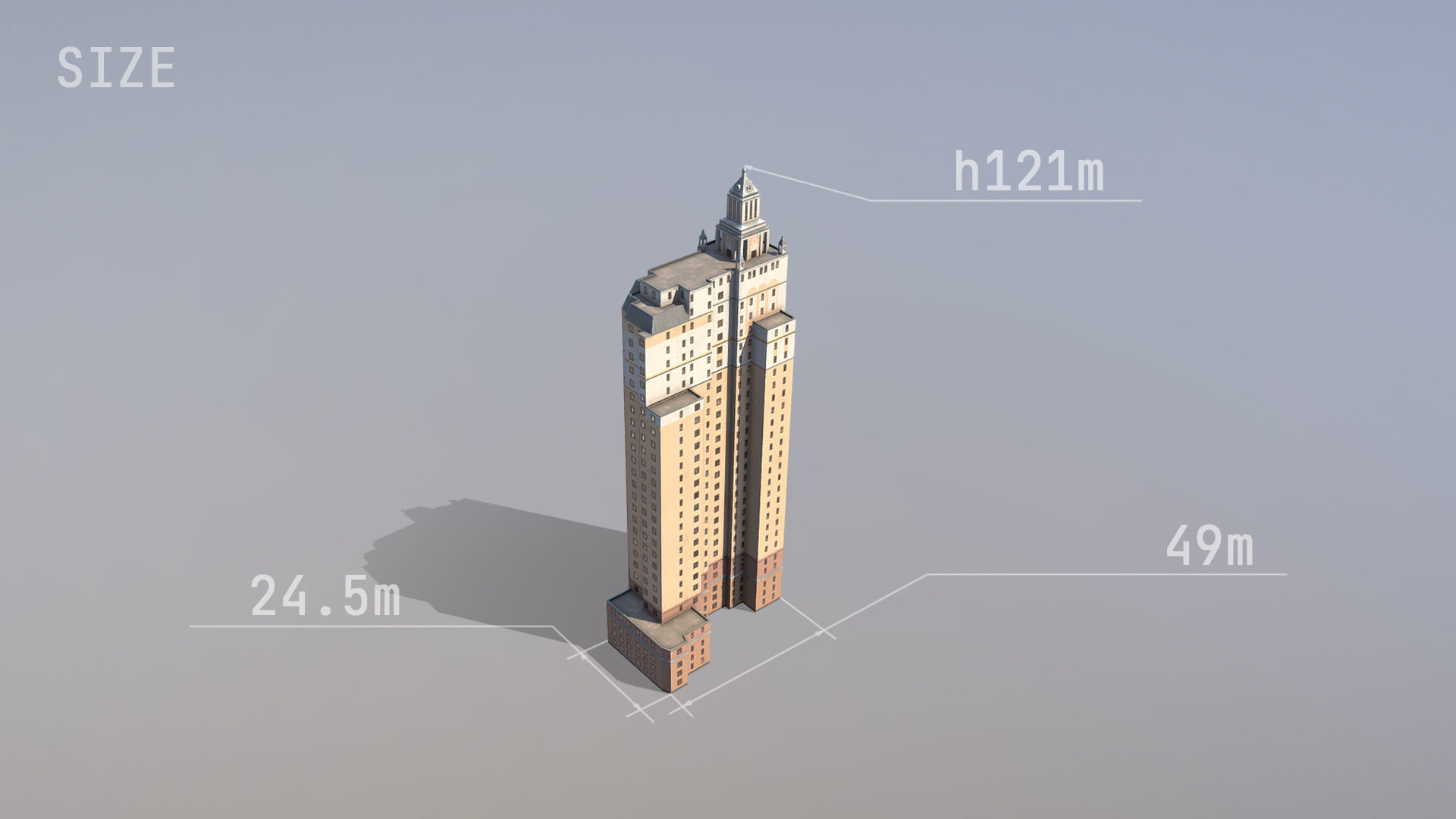 MSK Building 53 Low-poly 3D model_5