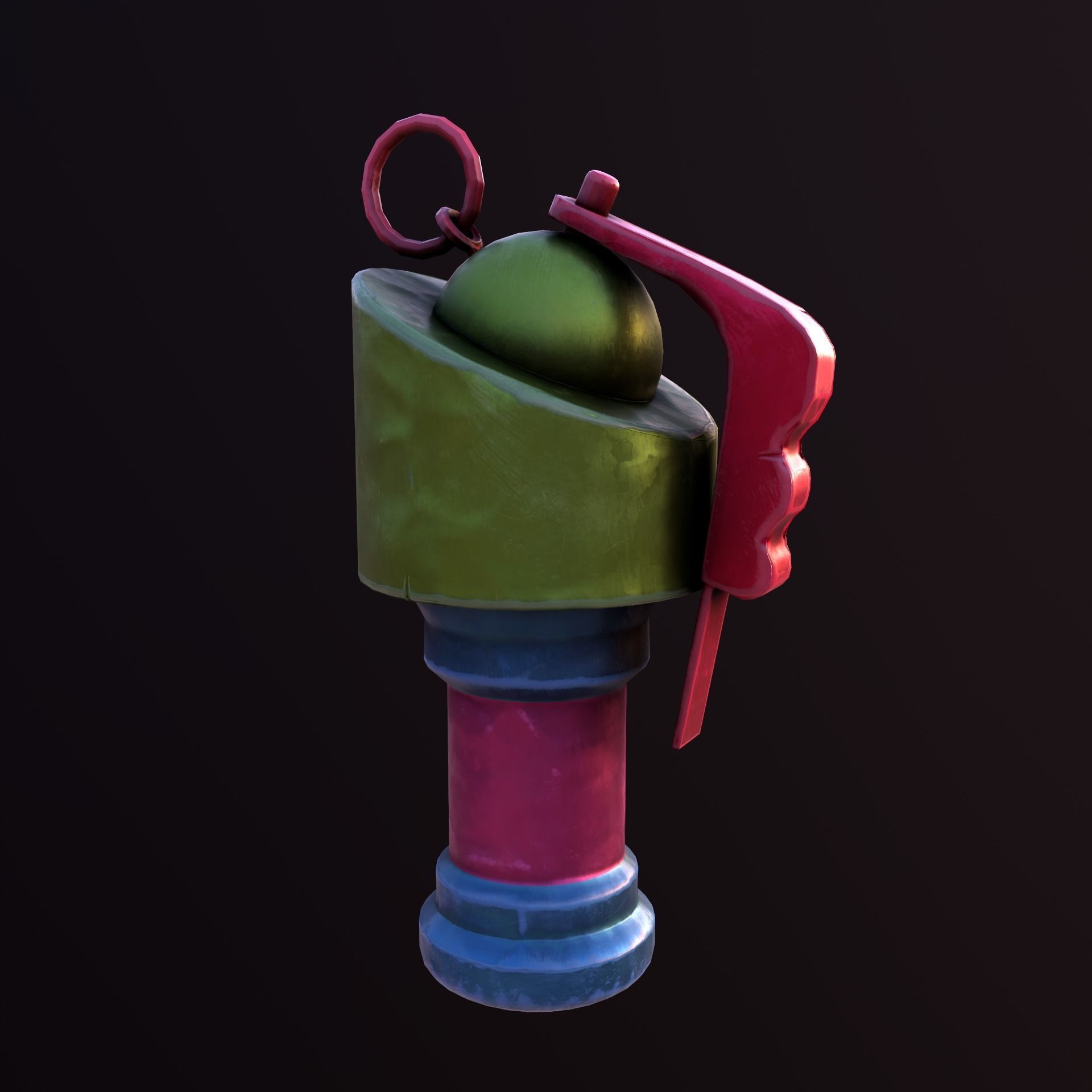 Stylize Grenade Low-poly 3D model_5