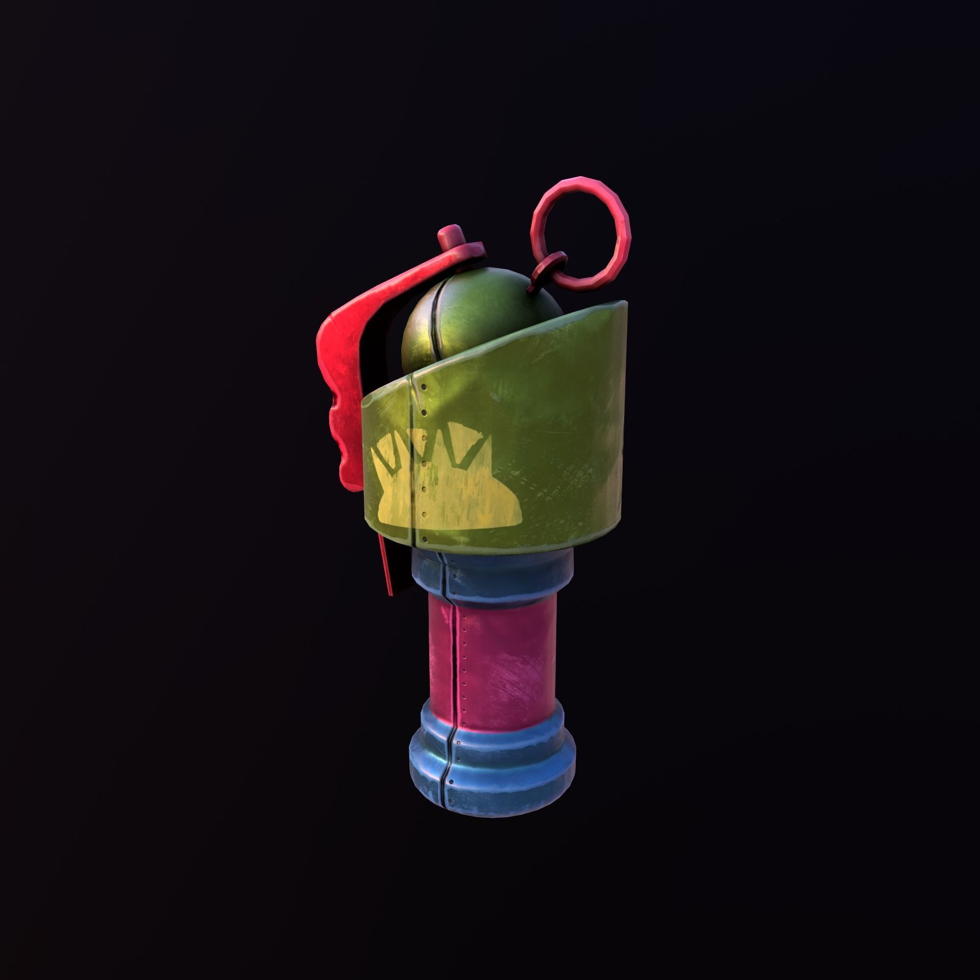 Stylize Grenade Low-poly 3D model_4