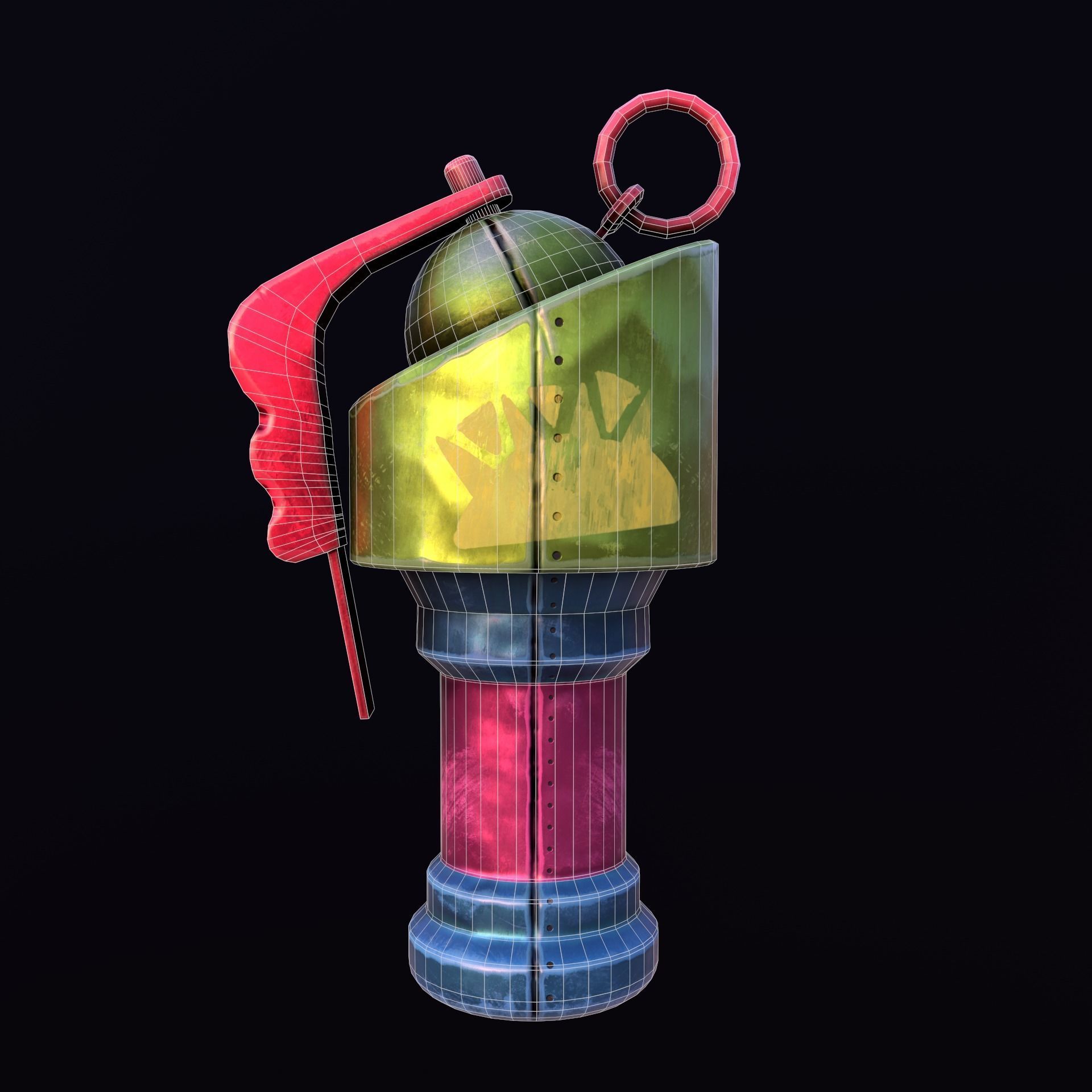 Stylize Grenade Low-poly 3D model_8