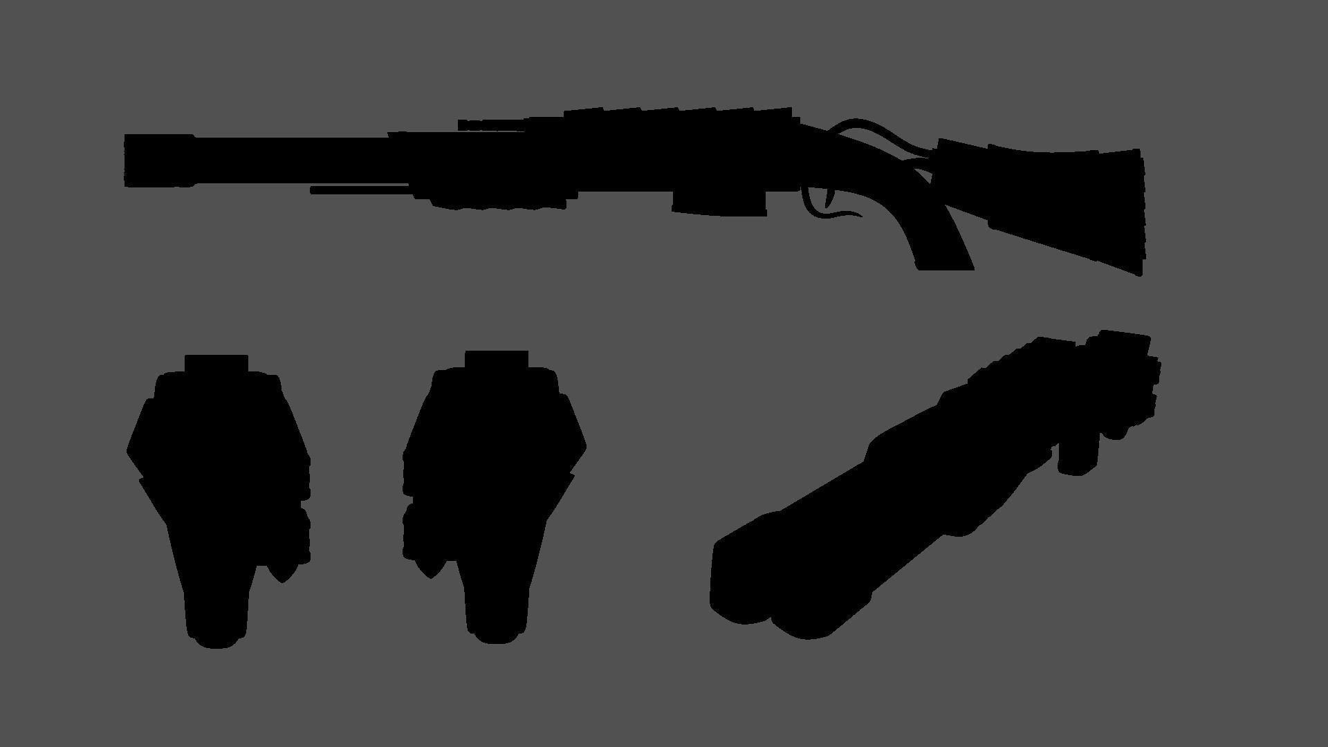 Sci-Fi Black Shotgun - Gun - Weaponry Low-poly 3D model_15