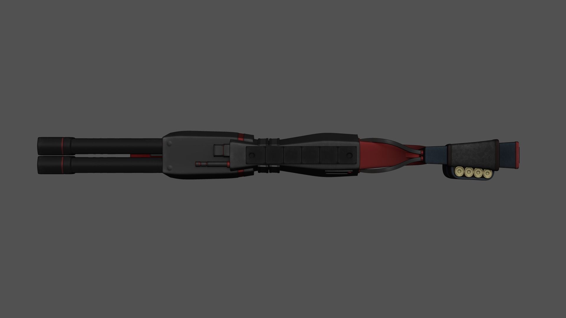Sci-Fi Black Shotgun - Gun - Weaponry Low-poly 3D model_6
