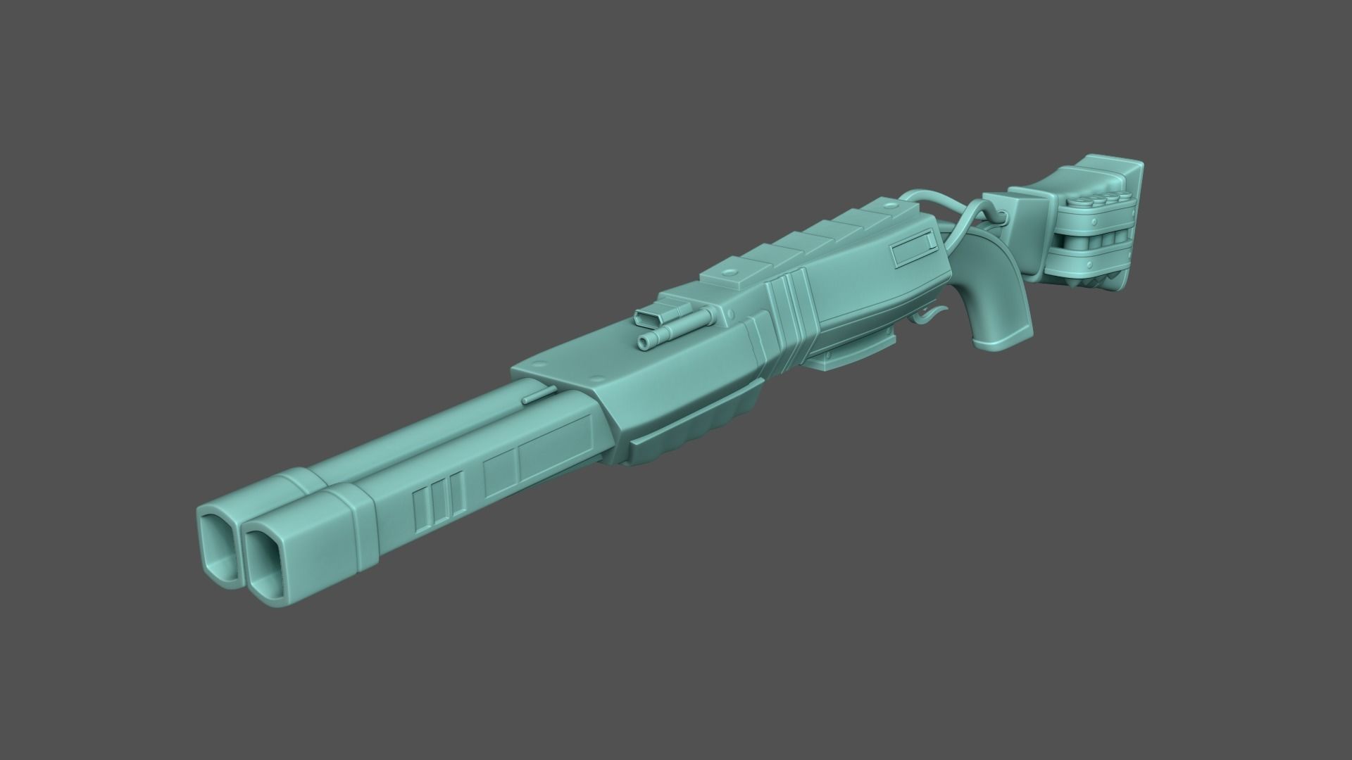 Sci-Fi Black Shotgun - Gun - Weaponry Low-poly 3D model_1
