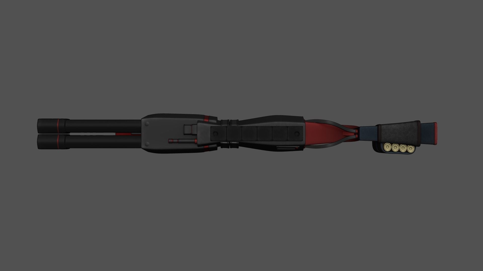 Sci-Fi Black Shotgun - Gun - Weaponry Low-poly 3D model_9