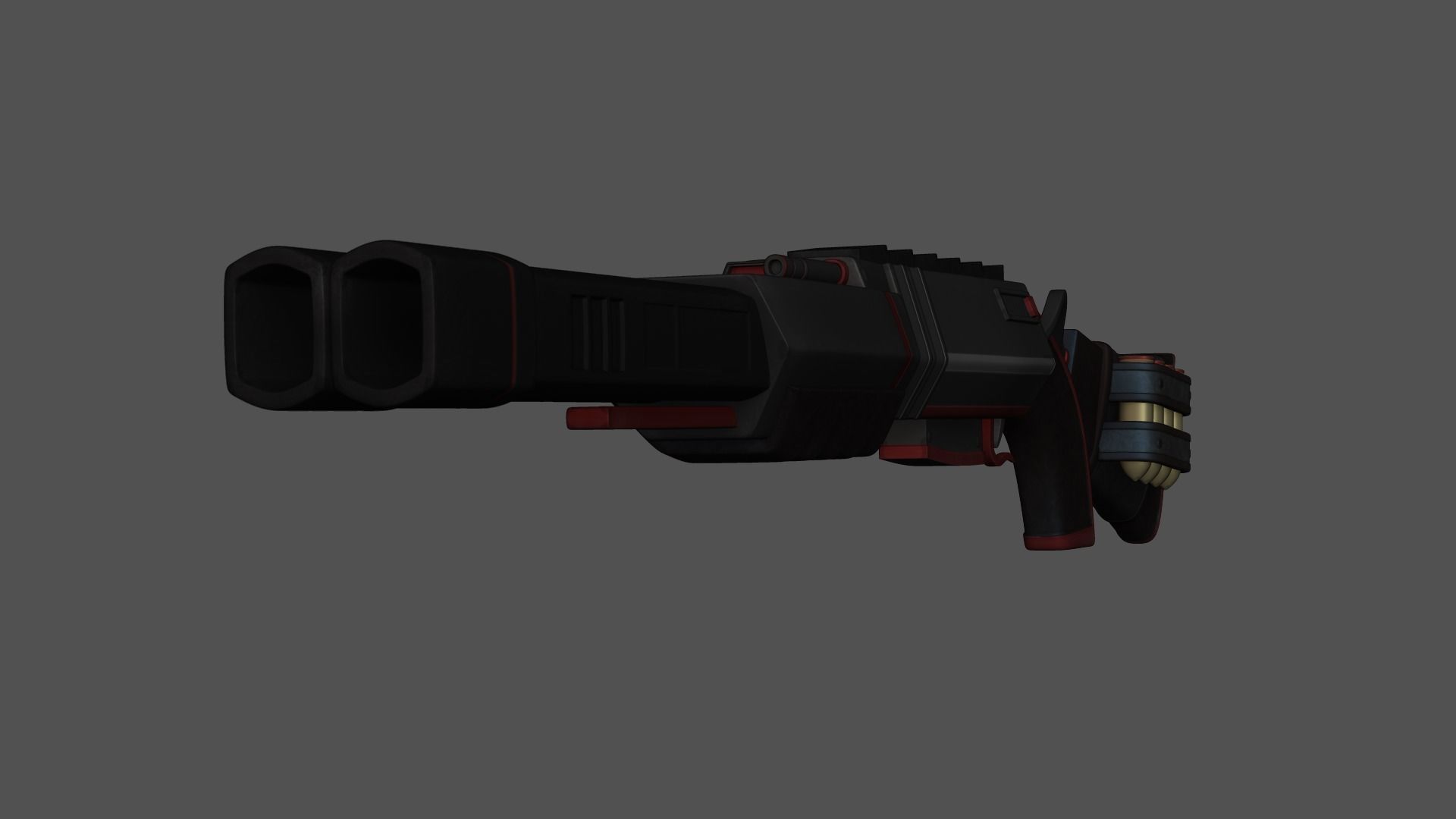 Sci-Fi Black Shotgun - Gun - Weaponry Low-poly 3D model_8