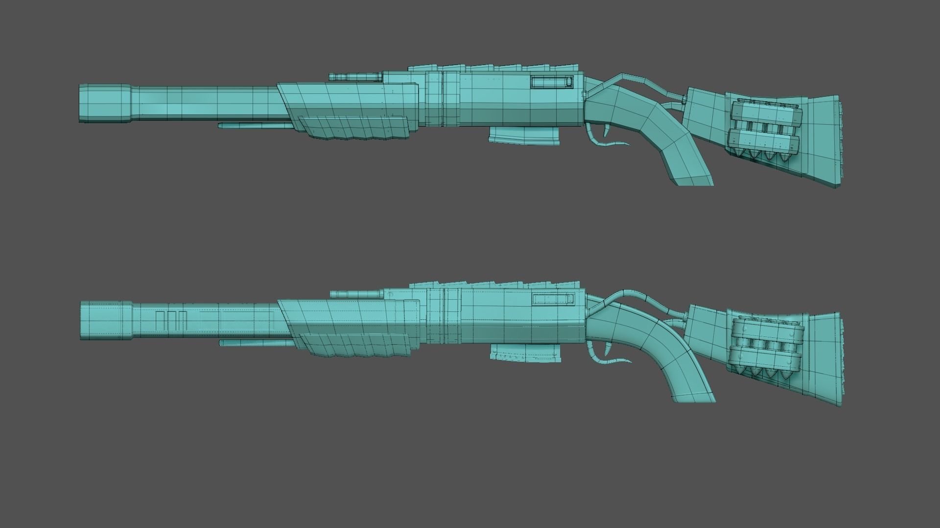 Sci-Fi Black Shotgun - Gun - Weaponry Low-poly 3D model_18