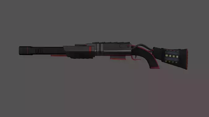 Sci-Fi Black Shotgun - Gun - Weaponry Low-poly 3D model