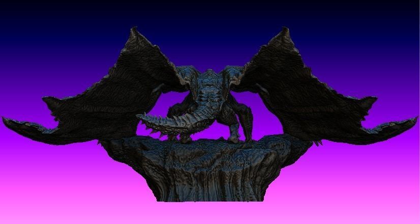 monster Hunter Gore Megala statue 3D model_1
