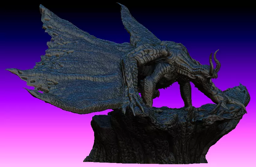 monster Hunter Gore Megala statue 3D model_0