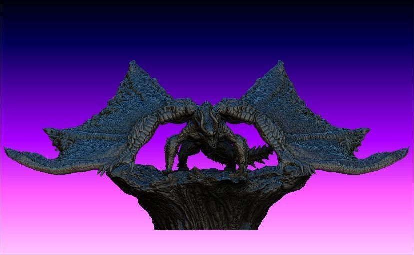 monster Hunter Gore Megala statue 3D model_5