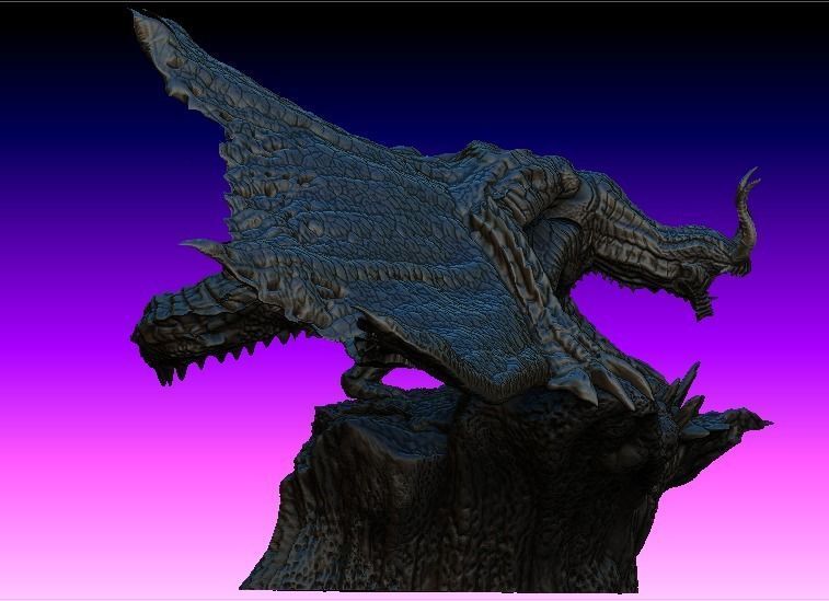 monster Hunter Gore Megala statue 3D model_4