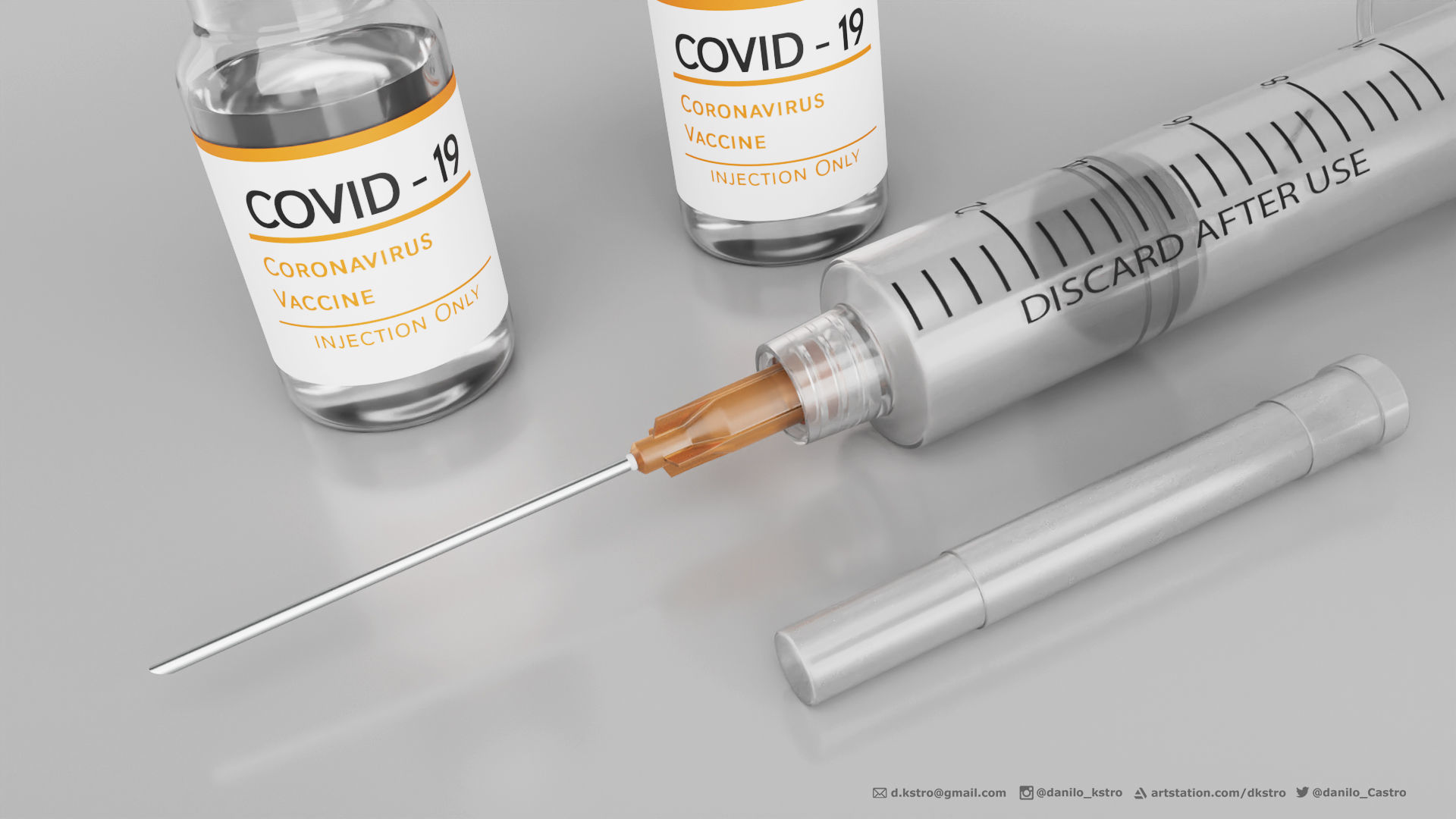 Syringe and Ampoule - 2k Textures 3D model_1