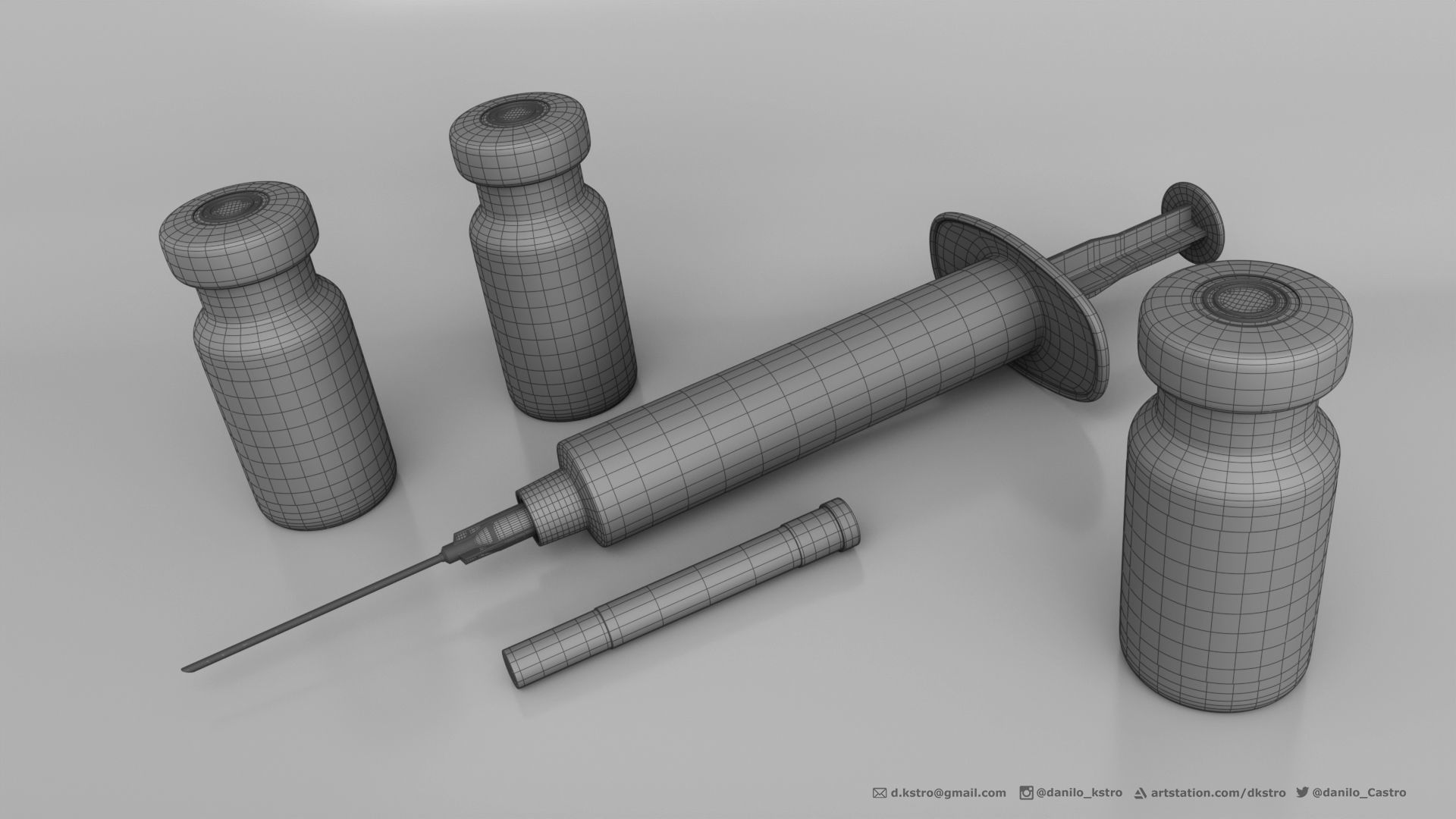 Syringe and Ampoule - 2k Textures 3D model_5