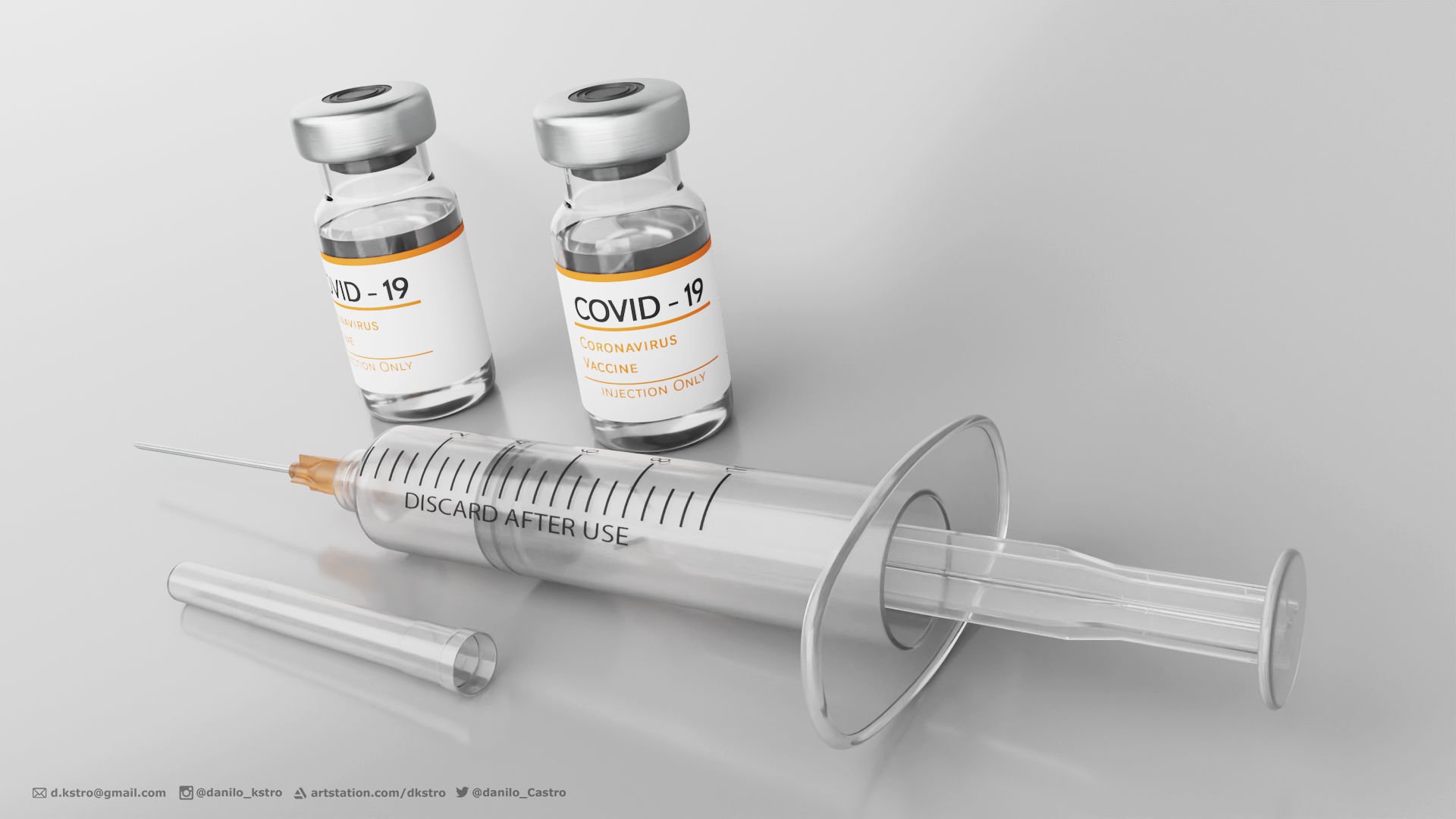 Syringe and Ampoule - 2k Textures 3D model_2