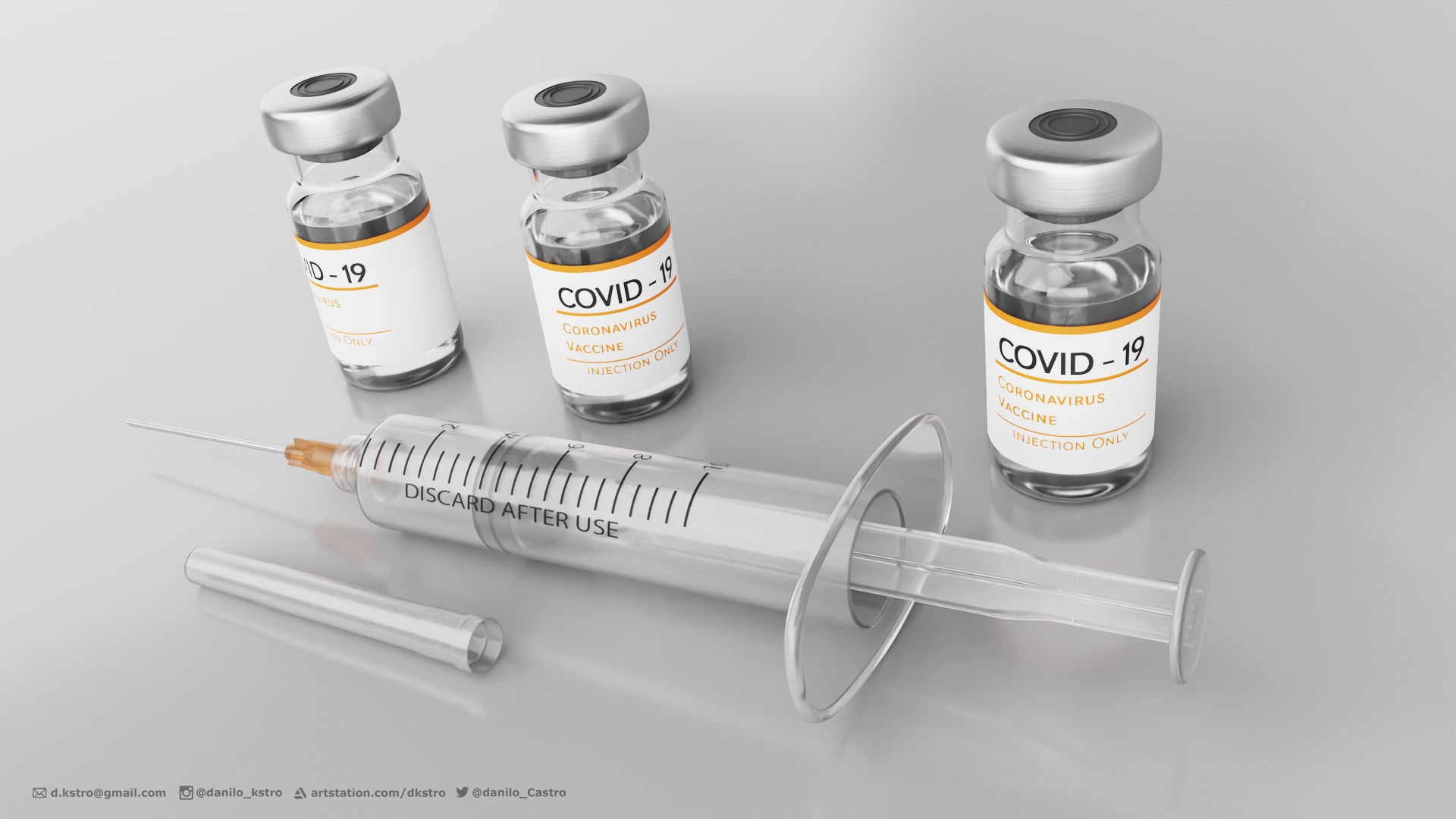 Syringe and Ampoule - 2k Textures 3D model_4