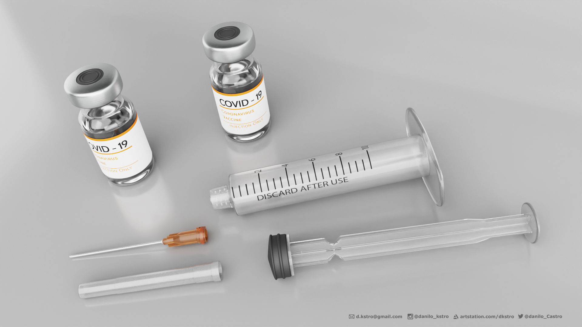 Syringe and Ampoule - 2k Textures 3D model_3