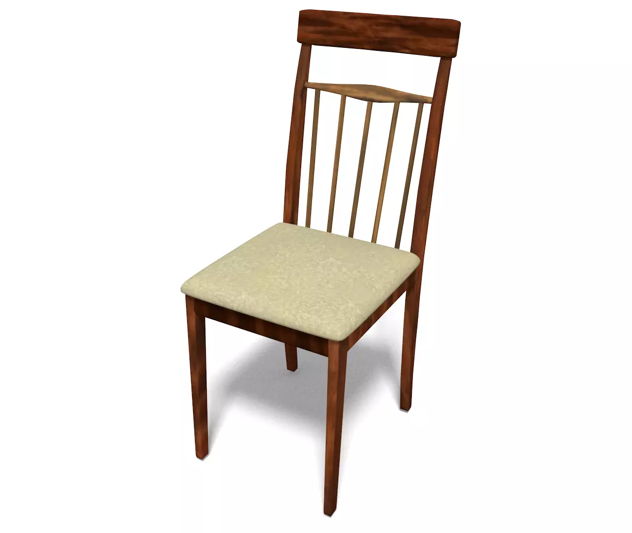 Classic wooden chair Free low-poly 3D model
