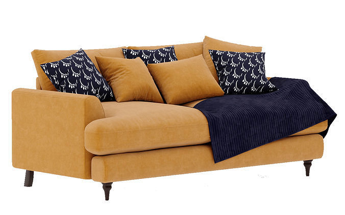 Joules dfs sofa velvet 3D model 4